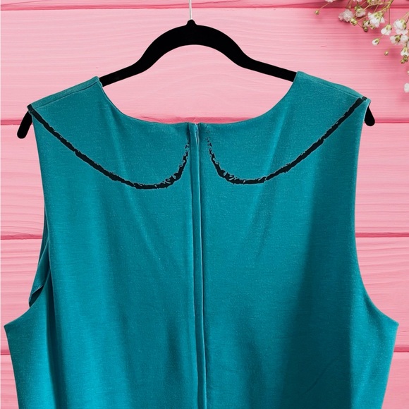 MODCLOTH Little Turquoise Blue Whimsical Faux Drawn with Crayon Dress size 2x - Picture 4 of 6